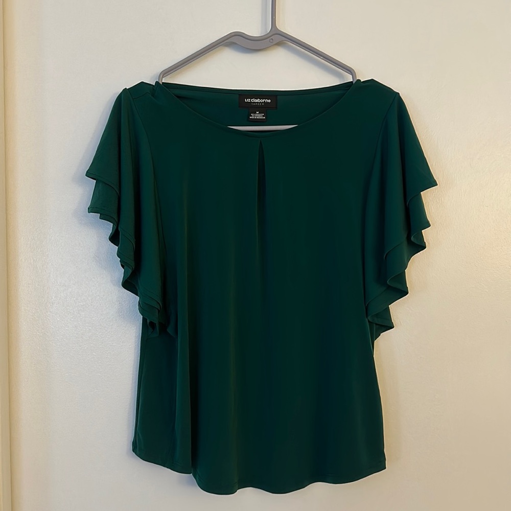 Liz Claiborne medium green dressy blouse
